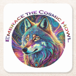 Porta-copo De Papel Quadrado Abrace o Lobo de Howl Cósmico