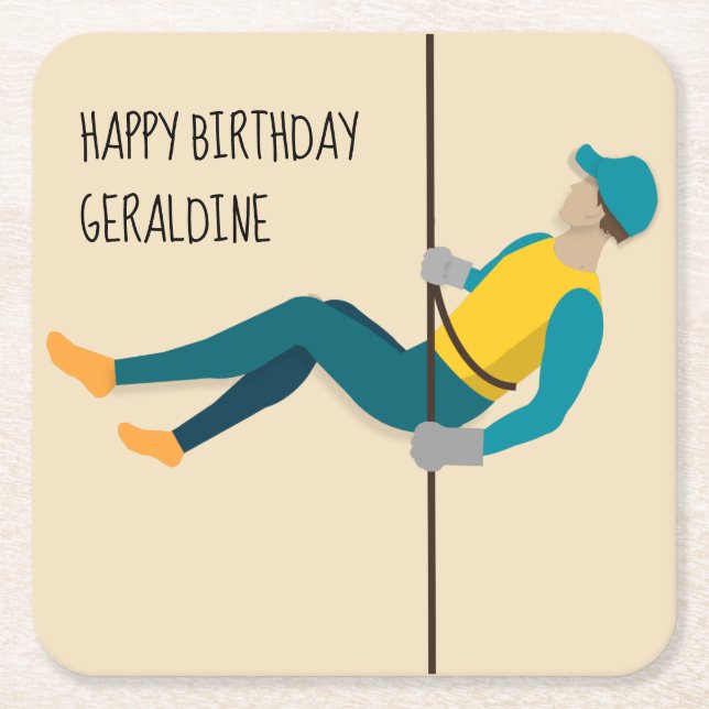 Porta-copo De Papel Quadrado Abseiling (Frente)