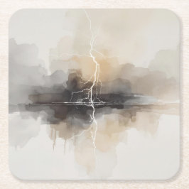 Porta-copo De Papel Quadrado Abstract Lightning in Neutrals Print