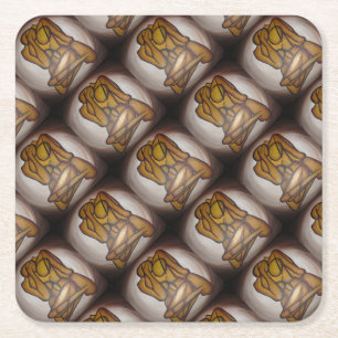 Porta-copo De Papel Quadrado Abstrato Amadurece Arte Contemporânea Em Ochre E N