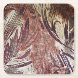 Porta-copo De Papel Quadrado Abstrato Brown Floral Design 2