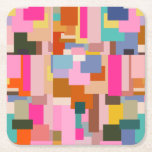 Porta-copo De Papel Quadrado Abstrato Color Block Meio século Modern Geométrico<br><div class="desc">Bloco de cor abstrato - Cor rosa,  amarelo,  laranja,  castanho,  lavandaria e azul - Meio século moderno.</div>
