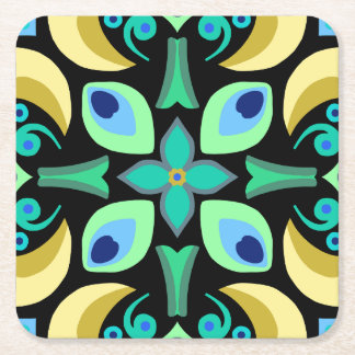 Porta-copo De Papel Quadrado Abstrato com azulejo de fundo preto