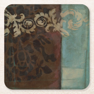 Porta-copo De Papel Quadrado Abstrato Damask Tapeçaria por Jennifer Goldberger