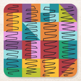 Porta-copo De Papel Quadrado Abstrato, designs coloridos