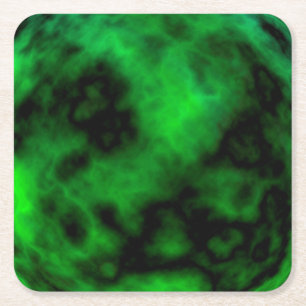 Porta-copo De Papel Quadrado Abstrato do Funky Neon Green Emerald Halloween