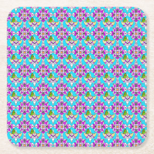 Porta-copo De Papel Quadrado Abstrato Floral Art Nouveau Portas copos
