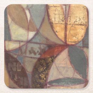 Porta-copo De Papel Quadrado Abstrato Floral Leaf Painting de Norman Wyatt