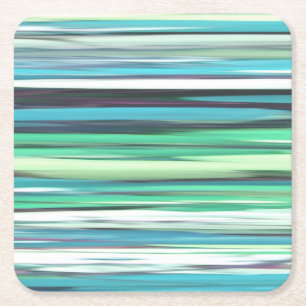 Porta-copo De Papel Quadrado Abstrato nº 2: borrão azul-aqua