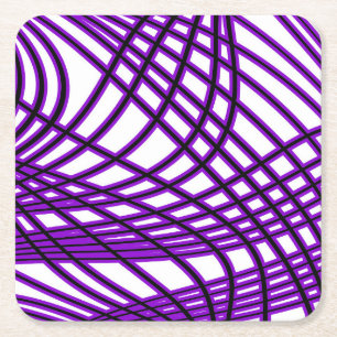 Porta-copo De Papel Quadrado Abstrato padrão - roxo