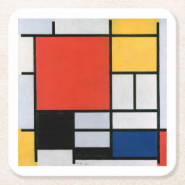Porta-copo De Papel Quadrado Abstrato Piet Mondrian