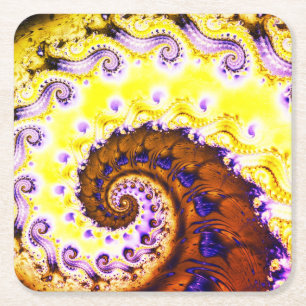 Porta-copo De Papel Quadrado Abstrato Swirl - Arte Fractal