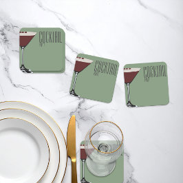 Porta-copo De Papel Quadrado Acessório de papel para festa de coquetel Espresso