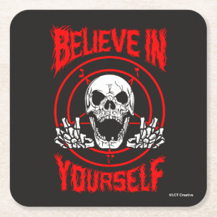 Porta-copo De Papel Quadrado Acredite em si mesmo