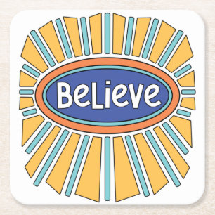 Porta-copo De Papel Quadrado Acredite - Tenha Fé