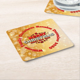 Porta-copo De Papel Quadrado Adicionar Nome Ano Correspondente Feliz Natal