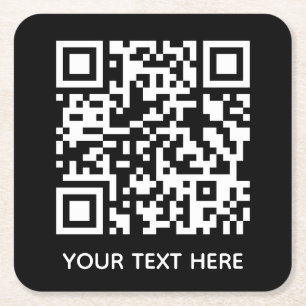 Porta-copo De Papel Quadrado Adicionar seu próprio texto de código QR Digitaliz