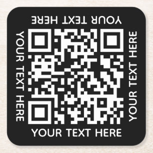 Porta-copo De Papel Quadrado Adicionar seu próprio texto de código QR Digitaliz