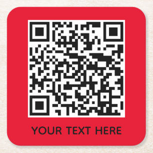 Porta-copo De Papel Quadrado Adicionar seu próprio texto de código QR Digitaliz