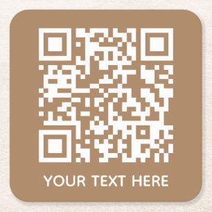 Porta-copo De Papel Quadrado Adicionar seu próprio texto de código QR Digitaliz
