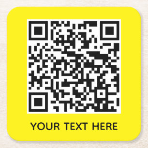 Porta-copo De Papel Quadrado Adicionar seu próprio texto de código QR Digitaliz