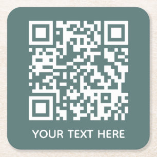 Porta-copo De Papel Quadrado Adicionar seu próprio texto de código QR Digitaliz