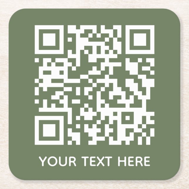 Porta-copo De Papel Quadrado Adicionar seu próprio texto de código QR Digitaliz (Frente)