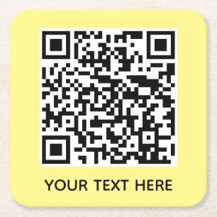 Porta-copo De Papel Quadrado Adicionar seu próprio texto de código QR Digitaliz