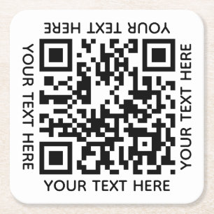 Porta-copo De Papel Quadrado Adicionar seu próprio texto de código QR Digitaliz