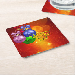 Porta-copo De Papel Quadrado Adicionar Texto de Nome Correspondente ao Natal