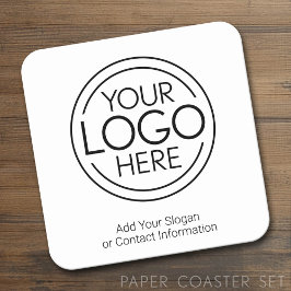 Porta-copo De Papel Quadrado Adicione seu logotipo corporativo moderno minimali