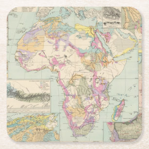 Porta-copo De Papel Quadrado Afrika - mapa do atlas de África