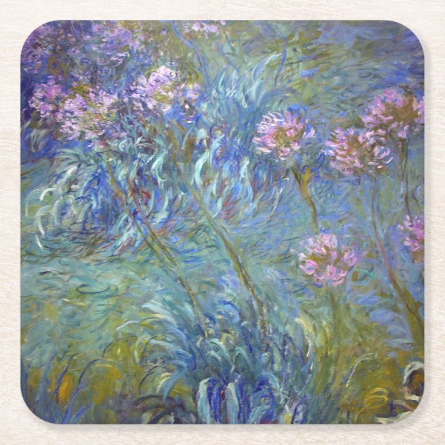 Porta-copo De Papel Quadrado Agapanthus, Monet (Frente)