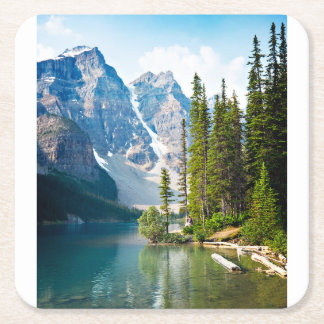 Porta-copo De Papel Quadrado Água | Lago Moraine, Canadá