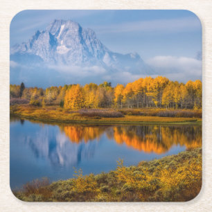 Porta-copo De Papel Quadrado Água   Oxbow Bend Jackson Wyoming