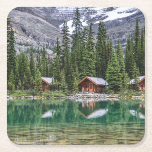 Porta-copo De Papel Quadrado Água Yoho National Park Canadá