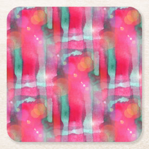 Porta-copo De Papel Quadrado Aguarela pintada abstrato do brilho de Sun