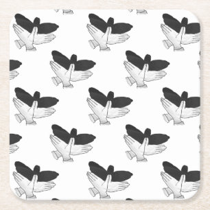Porta-copo De Papel Quadrado Águia Silhueta Mão