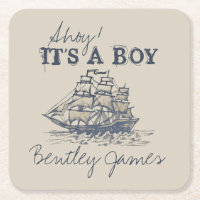 Ahoy! É um rapaz vintage decor náutico do chá de f