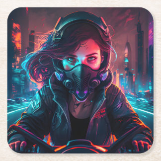 Porta-copo De Papel Quadrado AI generated motorcycle art #1