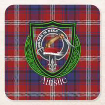 Ainslie Scottish Clan Tartan & Crest
