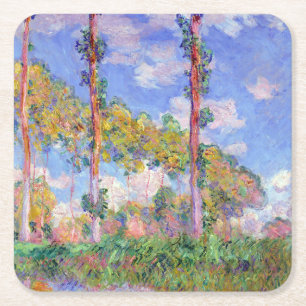 Porta-copo De Papel Quadrado Álamos ao Sol, Monet
