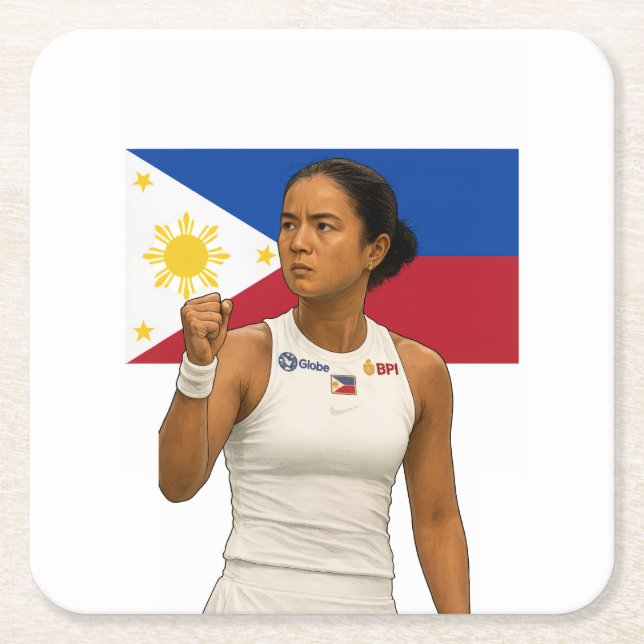 Porta-copo De Papel Quadrado Alexandra Eala - Porta copos de Guadalajara Champi (Frente)