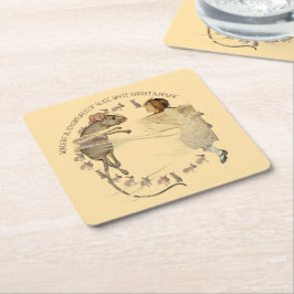 Porta-copo De Papel Quadrado Alice in Wonderland Rabbit Mouse