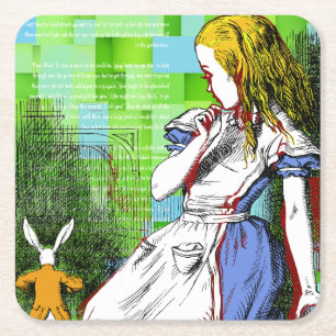 Porta-copo De Papel Quadrado +{ Alice no País das Maravilhas }+