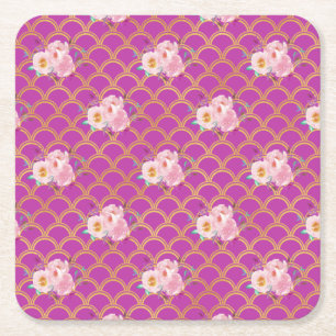 Porta-copo De Papel Quadrado Almofadas de lançamento de tapeçaria floral presen