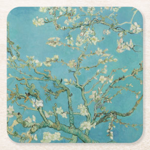 Porta-copo De Papel Quadrado Almond Blossoms de Vincent Van Gogh Fine Art