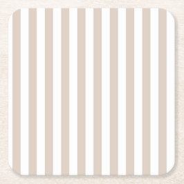 Porta-copo De Papel Quadrado Almond & White Stripes