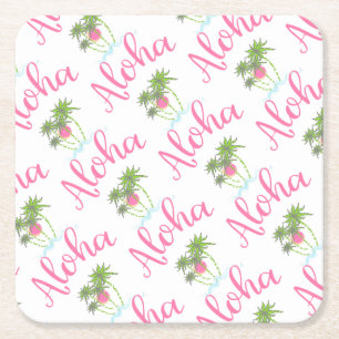 Porta-copo De Papel Quadrado Aloha-Beaches Estilo Havaiano Diversão de Verão