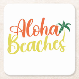 Porta-copo De Papel Quadrado Aloha Tropical Beach design